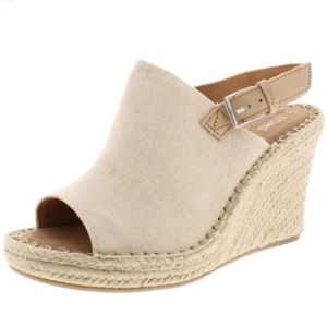 Toms MONICA Women’s Natural Oxford Espadrille Wedge Sandal Size 11W New